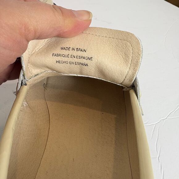 Maeve by Anthropologie -Chunky Patent Leather Loafer shoes- Cream-Size 9-9.5 - Picture 7 of 9